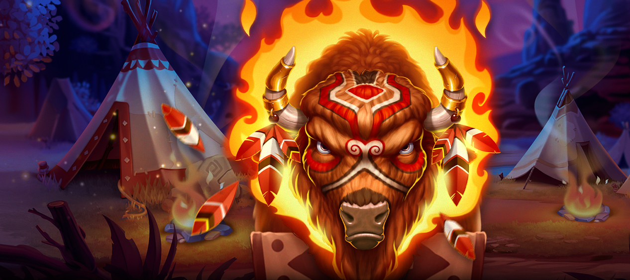 Play 10 Flaming Bisons online - Push Gaming - Black Dragon Lab